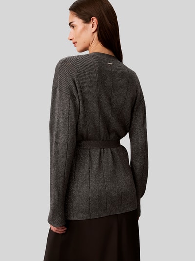 Calvin Klein Womenswear Strickjacke mit Bindegürtel Mittelbraun 5