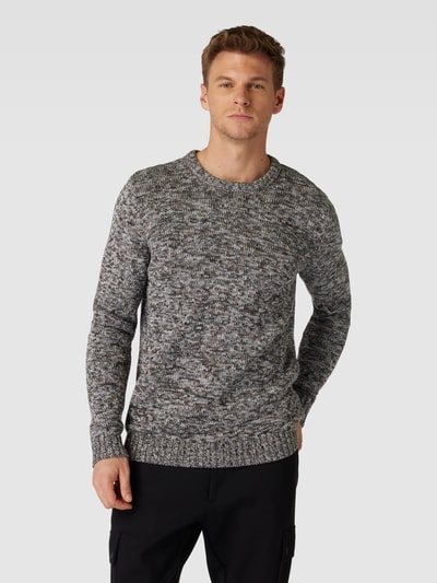 Christian Berg Men Gebreide pullover met ribboorden Antraciet - 4