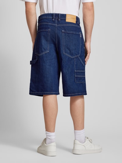 REVIEW Korte jeans met labelprint Donkerblauw - 5