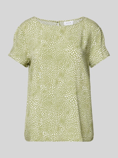 Vila Regular Fit Blusenshirt aus Viskose mit Rundhalsausschnitt Schilf 2