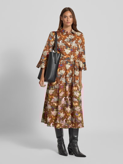Christian Berg Woman Hemdblusenkleid mit Bindegürtel Cognac 1