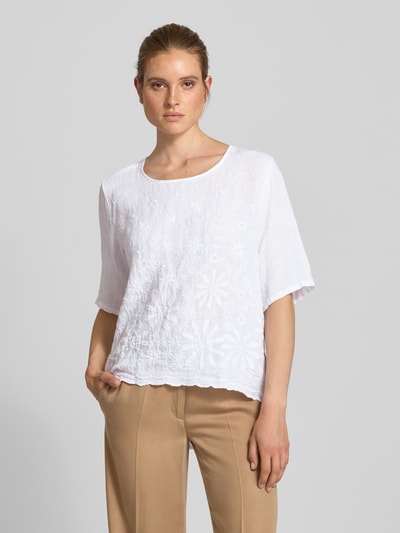 ZABAIONE Loose Fit Blusenshirt aus reinem Leinen Weiss 4