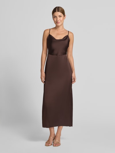 VILA Abendkleid aus Satin Modell 'RAVENNA' Dunkelbraun 4