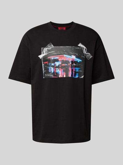 HUGO T-Shirt mit Motiv-Print Modell 'Dutire' Black 1