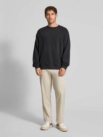 American Vintage Sweatshirt met ribboorden, model 'Ilari' Antraciet - 1