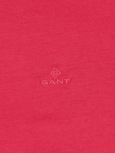 Gant T-shirt z detalem z logo  Mocnoróżowy 4