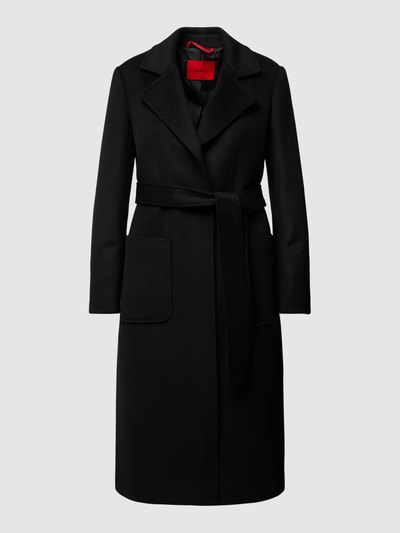 MAX&Co. Lange jas van wol met steekzakken opzij, model 'RUNAWAY' Zwart - 2