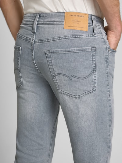 Jack & Jones Slim fit jeans met knoopsluiting, model 'Glenn' Lichtgrijs - 3