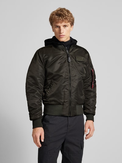 Alpha Industries Bomberjack met opstaande kraag Donkergroen - 4