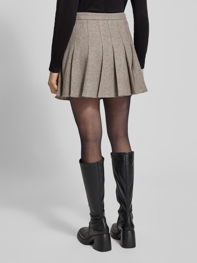 Neo Noir Minirock mit blickdichtem Unterrock Modell 'Laurina' Hellbraun 5