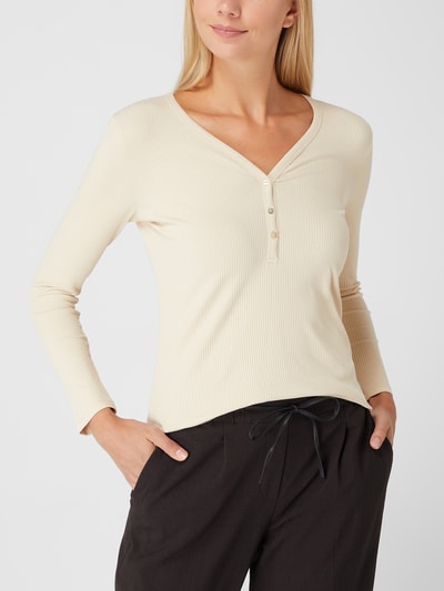 Mango Serafino-Shirt mit langen Ärmeln  Beige 4