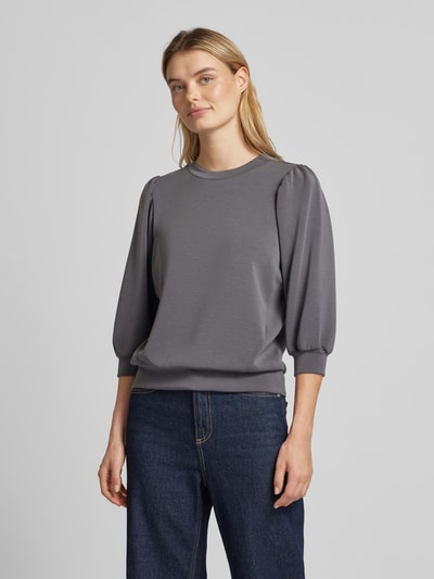 Selected Femme Sweatshirt met ribboorden, model 'TENNY' Middengrijs - 3