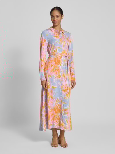 mbyM Hemdblusenkleid mit Bindegürtel Modell 'Sicca' Orange 1