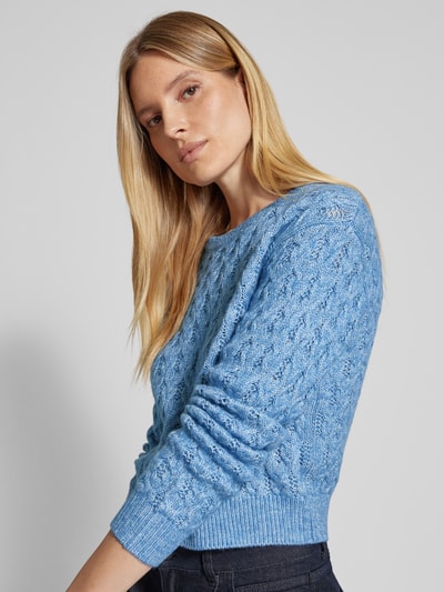 comma Strickpullover mit gerippten Abschlüssen Marine 3