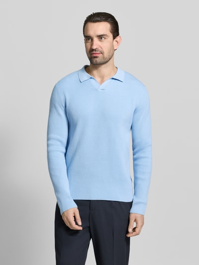 Lindbergh Relaxed Fit Strickpullover in Ripp-Optik Hellblau 4