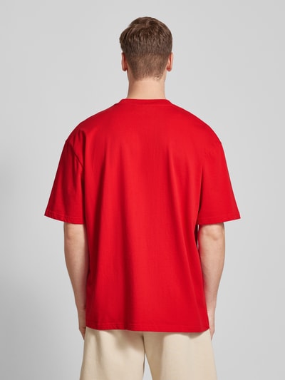 Pegador Oversized T-shirt met labelprint Rood - 5