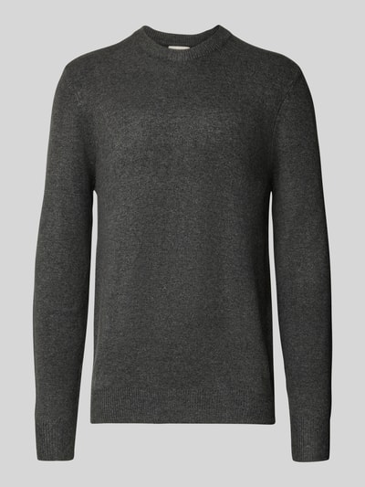 Casual Friday Regular fit gebreide pullover met ronde hals, model 'Heine' Donkergrijs - 2