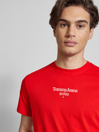 Tommy Jeans T-shirt met labelprint Rood - 3