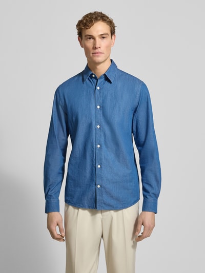 Tiger Of Sweden Regular fit vrijetijdsoverhemd met kentkraag, model 'SPENSER' Jeansblauw - 4