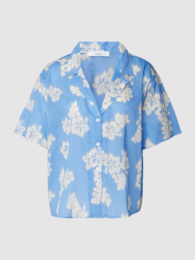 Jake*s Casual Korte overhemdblouse met bloemenmotief Bleu - 2