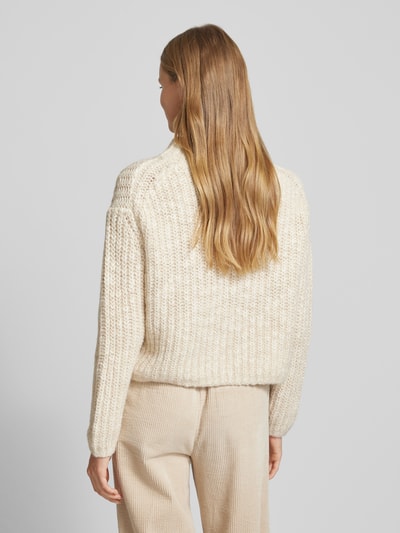 OPUS Strickpullover mit gerippten Abschlüssen Modell 'Perke' Beige 5