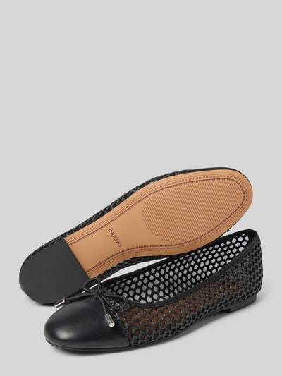 INUOVO Baleriny z wiązanym detalem Czarny 4