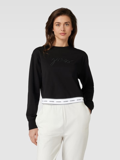 Guess Sweatshirt mit elastischem Label-Bund Modell 'CARRIE' Black 4