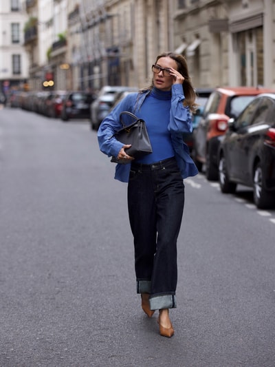 Style Icon Collection Drobna koszulka z golfem z wełny Królewski niebieski 6