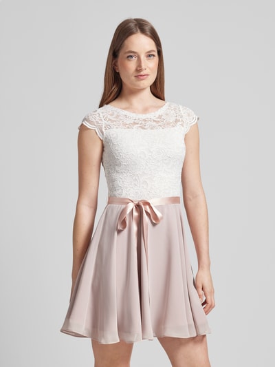 Swing Cocktailkleid mit Spitzenbesatz Altrosa 4