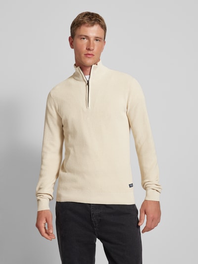 Blend Gebreide pullover met schipperskraag, model 'Codford' Zand - 4