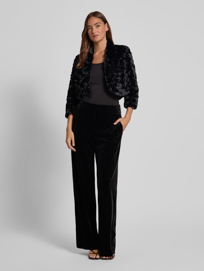 Christian Berg Cocktail Kurtka koktajlowa ze sztucznego futra ze stójką Czarny 1