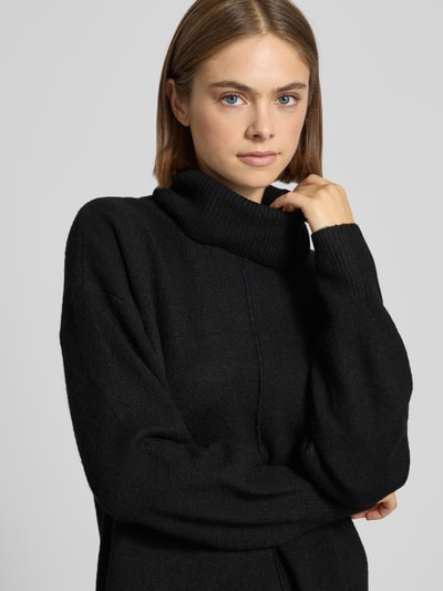 Pieces Regular Fit Rollkragenpullover mit Wollanteil Modell 'MALOU' Black 3