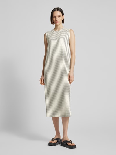 Vila Midi-jurk met streepmotief, model 'UMIRA' Offwhite - 4