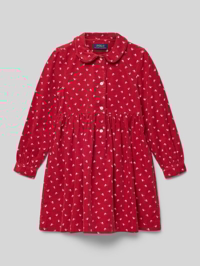 Polo Ralph Lauren Teens Sukienka koszulowa z drobnego sztruksu z wykładanym kołnierzem Ciemnoczerwony 1