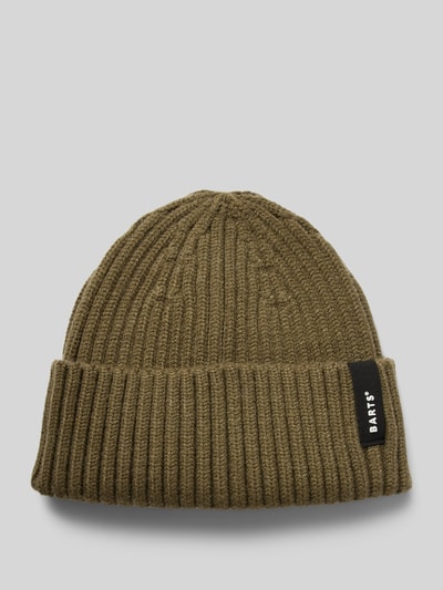 Barts Beanie met labeldetail, model 'SUMTER' Olijfgroen - 1