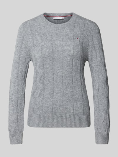 Tommy Hilfiger Regular Fit Strickpullover aus reiner Wolle Hellgrau 2