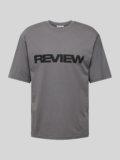 REVIEW T-shirt z nadrukiem z logo Ciemnoszary 2