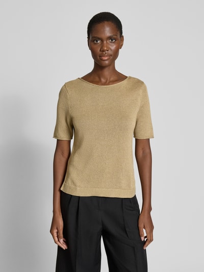 Marc O'Polo Regular Fit Strickpullover aus Baumwoll-Leinen-Mix Sand 4