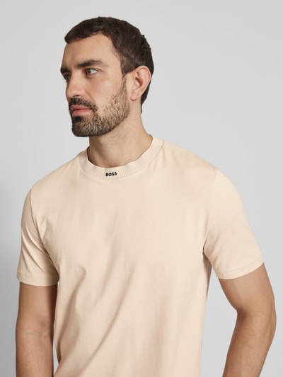 BOSS Green T-shirt met labelprint Beige - 3