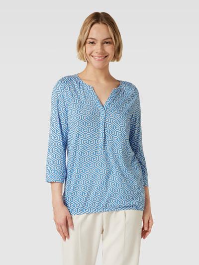 Soyaconcept Blusenshirt mit Allover-Muster Modell 'Felicity' Blau 4