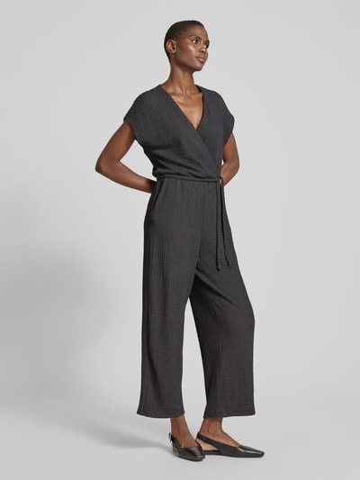 Jake*s Collection Jumpsuit mit Strukturmuster Dunkelgrau 1