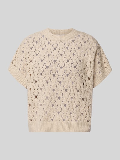 comma Strickshirt mit Rundhalsausschnitt Offwhite 2