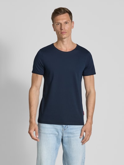 JOOP! Jeans T-Shirt mit geripptem Rundhalsausschnitt Modell 'Caspian' Marine 4
