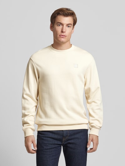 Scotch & Soda Sweatshirt met labelpatch, model 'Essentials' Beige - 4