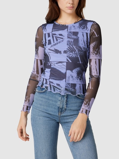 Noisy May Longsleeve mit Allover-Muster Modell 'CARRIE' Hellblau 4