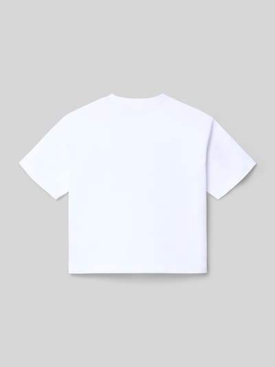 Produktfoto, T-Shirt aus reiner Baumwolle von BILLIEBLUSH in Weiß, gerader Schnitt, Rundhalsausschnitt, kurzärmelig, Rückansicht