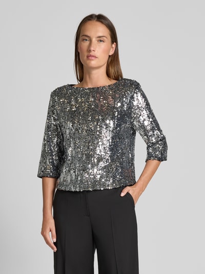 GUIDO MARIA KRETSCHMER WOMAN Regular Fit Bluse mit Allover-Pailettenbesatz Modell 'Asya' Silber 4