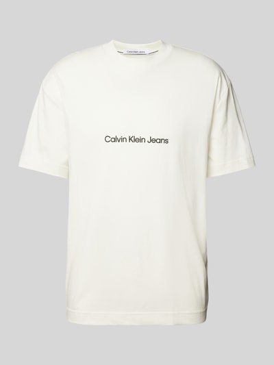 Calvin Klein Jeans T-shirt met ronde hals Offwhite - 2