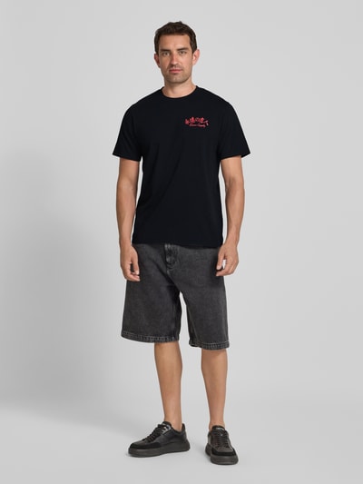 Edwin T-Shirt mit Label-Print Modell 'FOREVER LOVER' Black 1