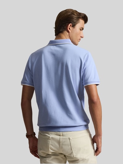 Polo Ralph Lauren Regular Fit Poloshirt aus Baumwoll-Mix mit Reißverschluss Hellblau 5